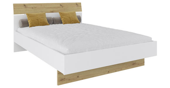BETT 140/200 cm  in Weiß, Eiche Artisan  - Weiß/Eiche Artisan, KONVENTIONELL, Holzwerkstoff (140/200cm) - Hom`in