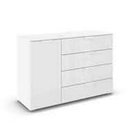 KOMMODE 120/81/42 cm  in Weiss  - Weiss, Design, Glas/Holzwerkstoff (120/81/42cm) - Carryhome