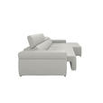 ECKSOFA DUA in Echtleder Beige  293/170 cm  - Chromfarben/Beige, Design, Leder/Metall (293/170cm) - Novel