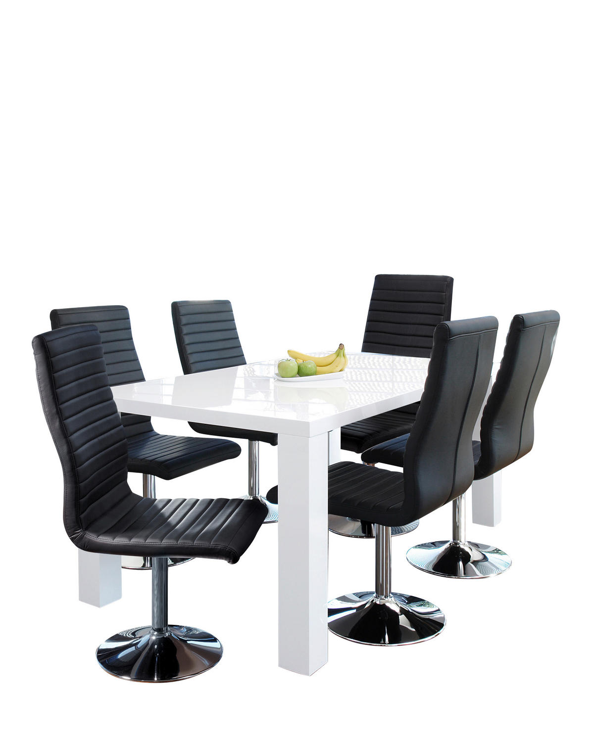 STUHL-SET 4 Stück  in Lederlook  - Silberfarben/Schwarz, MODERN, Textil/Metall (45/106/65cm) - Livetastic