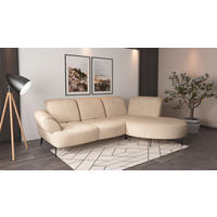 ECKSOFA DANCE E Sandfarben Chenille  - Sandfarben/Schwarz, MODERN, Textil/Metall (313/208cm) - Sit & More
