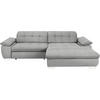 ECKSOFA in Mikrofaser Hellgrau  - Chromfarben/Hellgrau, Design, Textil/Metall (265/180cm) - Carryhome