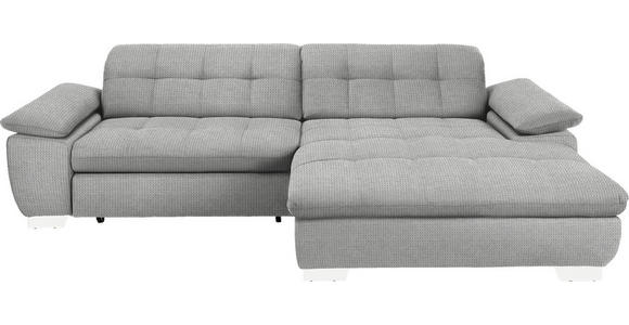 ECKSOFA in Mikrofaser Hellgrau  - Chromfarben/Hellgrau, Design, Textil/Metall (265/180cm) - Carryhome