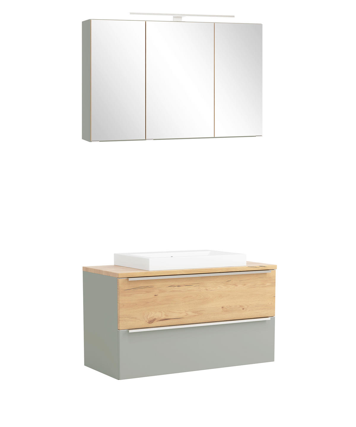 BADEZIMMER 2-teilig  in  - Schilfgrün/Wildeiche, Trend, Glas/Holzwerkstoff (100/200/47cm) - Held