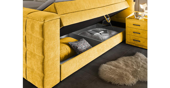 BOXSPRINGBETT 180/200 cm in Gelb - Gelb, KONVENTIONELL, Textil (180/200cm) - Carryhome