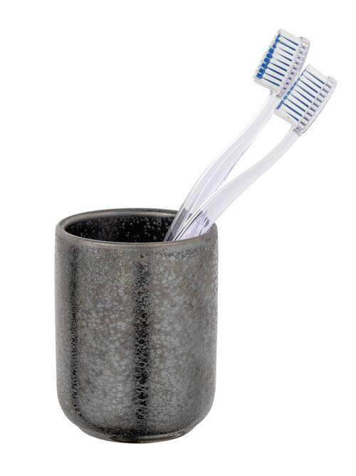 ZAHNPUTZBECHER Keramik  - Dunkelgrau/Grau, Konventionell, Keramik (7,5/9,5/7,5cm) - Schöner Wohnen