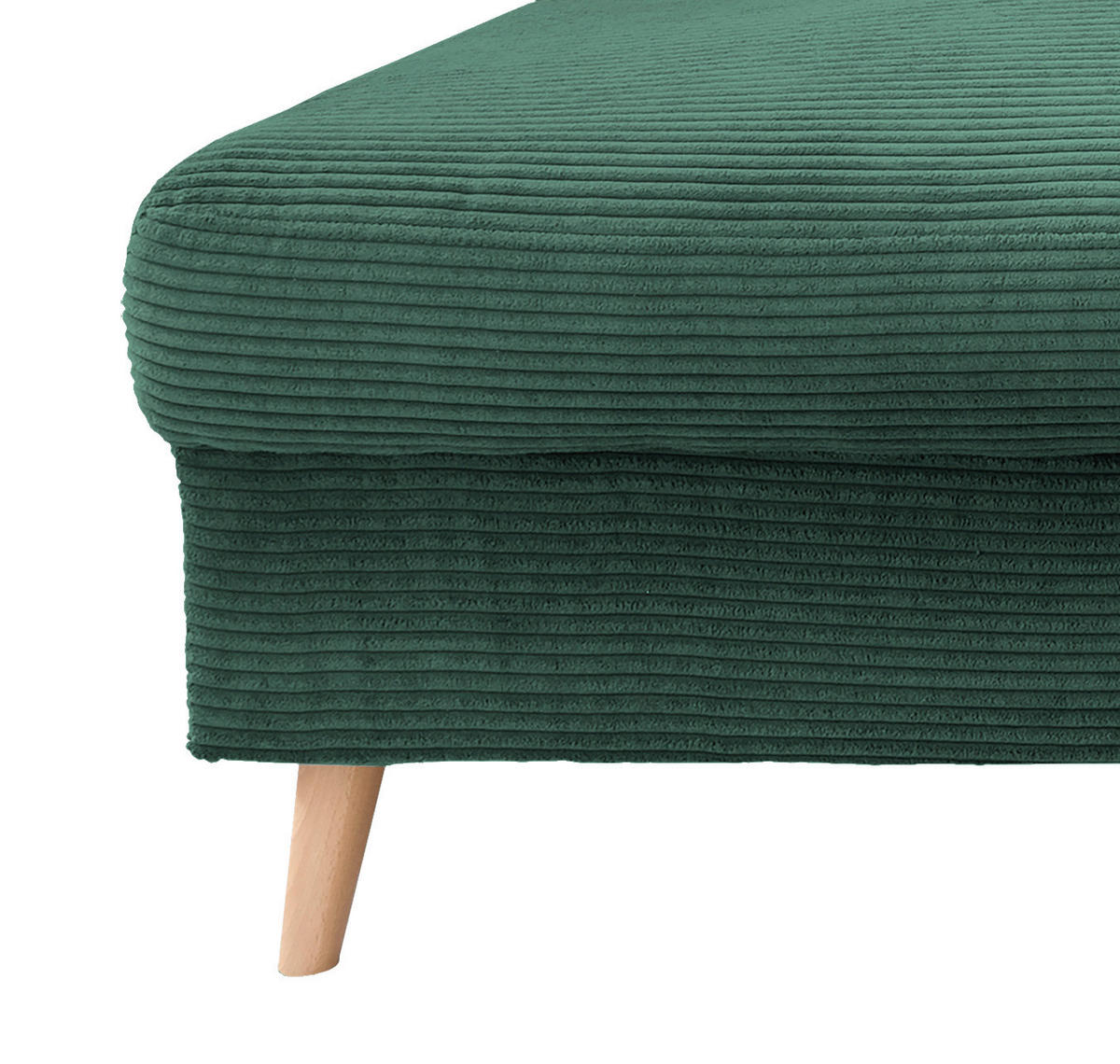 HOCKER Textil Dunkelgrün  - Dunkelgrün/Naturfarben, Design, Holz/Textil (61/43/61cm) - P & B