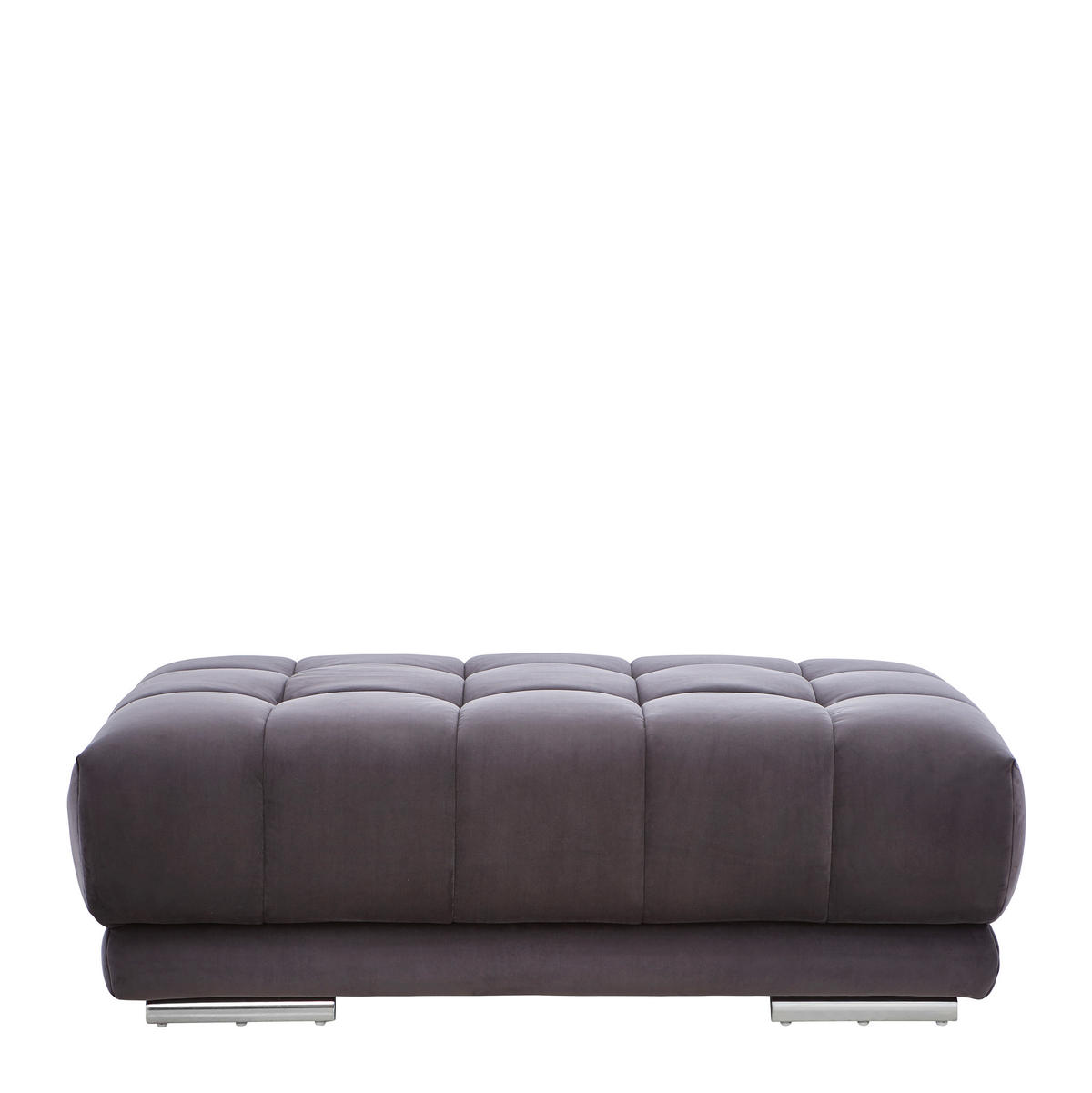 HOCKER Textil Grau  - Chromfarben/Grau, Design, Textil (126/42/76cm) - Beldomo Speed