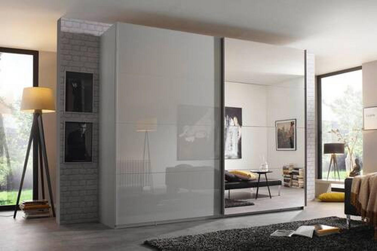 SCHWEBETÜRENSCHRANK in Grau  - Grau, Design, Glas/Holzwerkstoff (271/236/68cm) - Xora