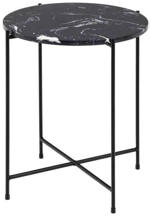 BEISTELLTISCH in Stein 42/42/45 cm  - Schwarz, Trend, Stein/Metall (42/42/45cm)