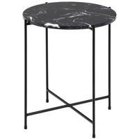 BEISTELLTISCH in Stein 42/42/45 cm  - Schwarz, Trend, Stein/Metall (42/42/45cm)