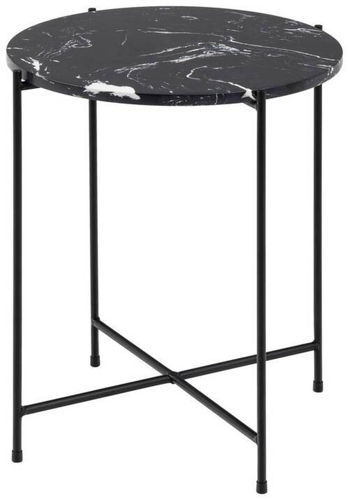 BEISTELLTISCH in Stein 42/42/45 cm  - Schwarz, Trend, Stein/Metall (42/42/45cm)