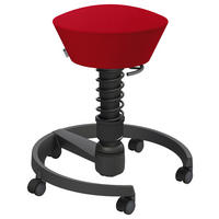 BÜROHOCKER Wollmischung Rot, Schwarz  - Rot/Schwarz, Basics, Kunststoff/Textil (55/45,66/55cm) - Aeris