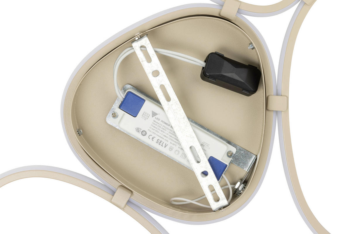 LED-DECKENLEUCHTE   - Sandfarben, Design, Kunststoff/Metall (90,5l) - Novel