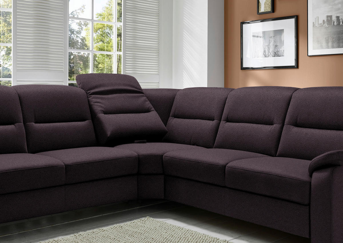 ECKSOFA in Mikrofaser Anthrazit  - Anthrazit/Schwarz, Konventionell, Holz/Textil (303/245cm) - Beldomo Comfort