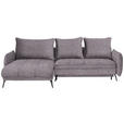 ECKSOFA Grau Flachgewebe  - Schwarz/Grau, LIFESTYLE, Textil/Metall (180/273cm) - Hom`in