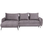 ECKSOFA Grau Flachgewebe  - Schwarz/Grau, LIFESTYLE, Textil/Metall (180/273cm) - Hom`in