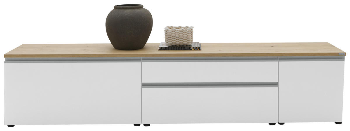 LOWBOARD  in 225/46/41 cm  - Eichefarben/Silberfarben, Design, Holzwerkstoff/Kunststoff (225/46/41cm) - Dieter Knoll