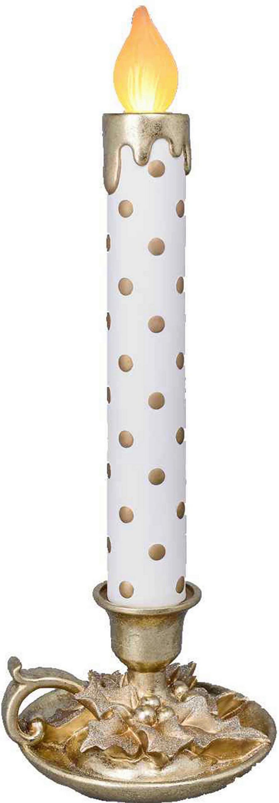X-Mas Led-Kerze Weiß, Gold 18.2x50.7x17.8 cm