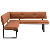 ECKBANK 165/205 cm  in Schwarz, Cognac  - Cognac/Schwarz, MODERN, Textil/Metall (165/205cm) - Cantus