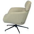 RELAXSESSEL Echtleder    - Hellbraun/Schwarz, Design, Leder/Metall (73/86/83cm) - Dieter Knoll