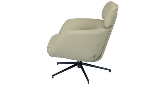 RELAXSESSEL Echtleder    - Hellbraun/Schwarz, Design, Leder/Metall (73/86/83cm) - Dieter Knoll