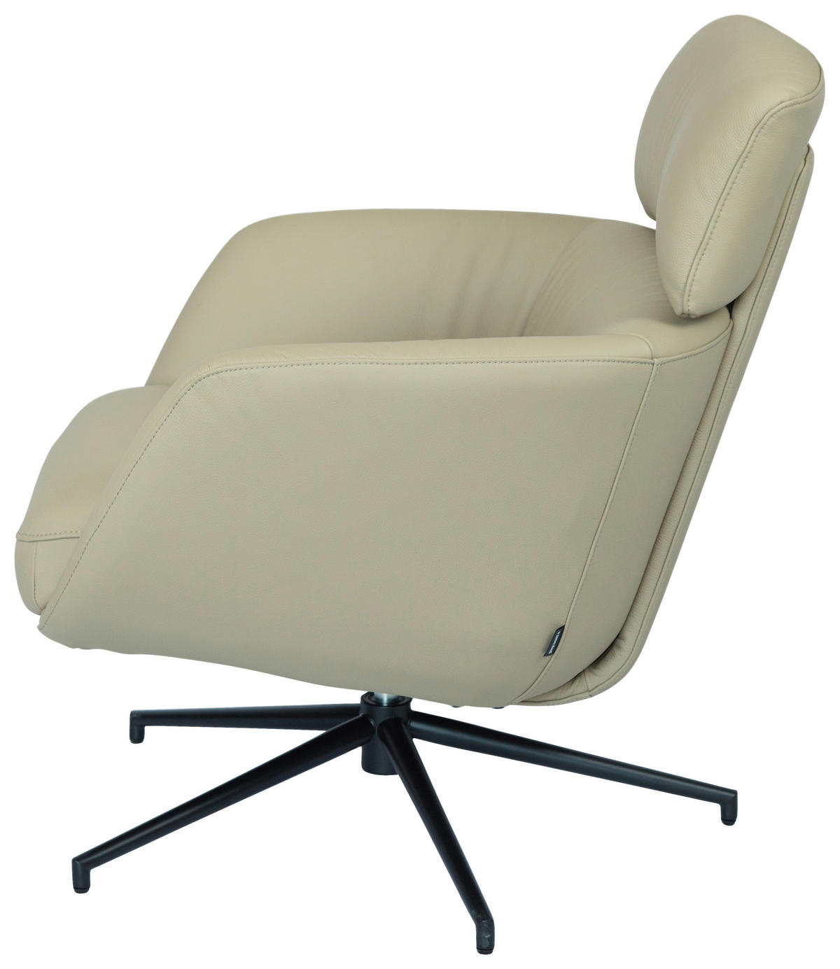 RELAXSESSEL Echtleder    - Hellbraun/Schwarz, Design, Leder/Metall (73/86/83cm) - Dieter Knoll
