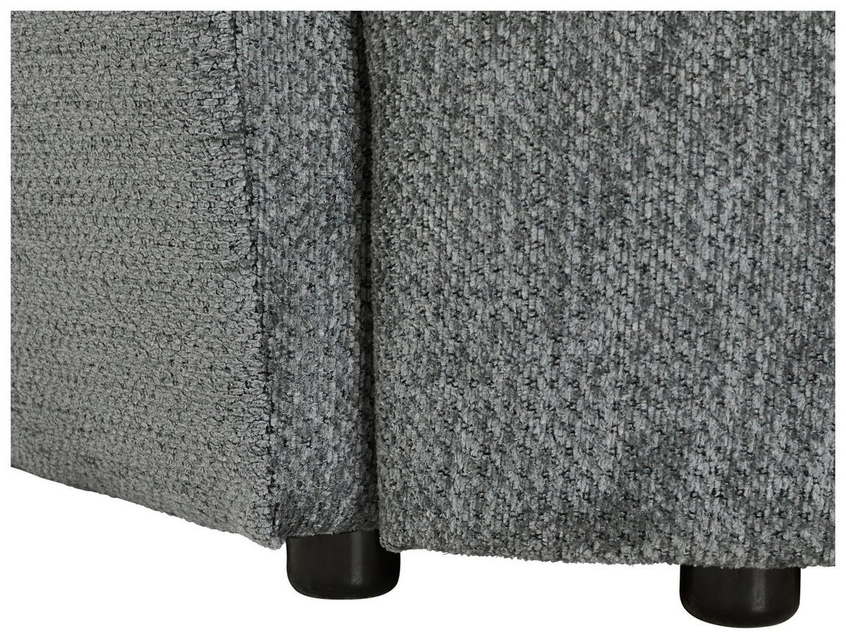 SCHLAFSOFA  mit Stoffauswahl, Liegefunktion, Schlafen auf Sitzhöhe, Rücken echt Chenille Dunkelgrau  - Dunkelgrau/Schwarz, KONVENTIONELL, Kunststoff/Textil (238/74/107cm) - Carryhome