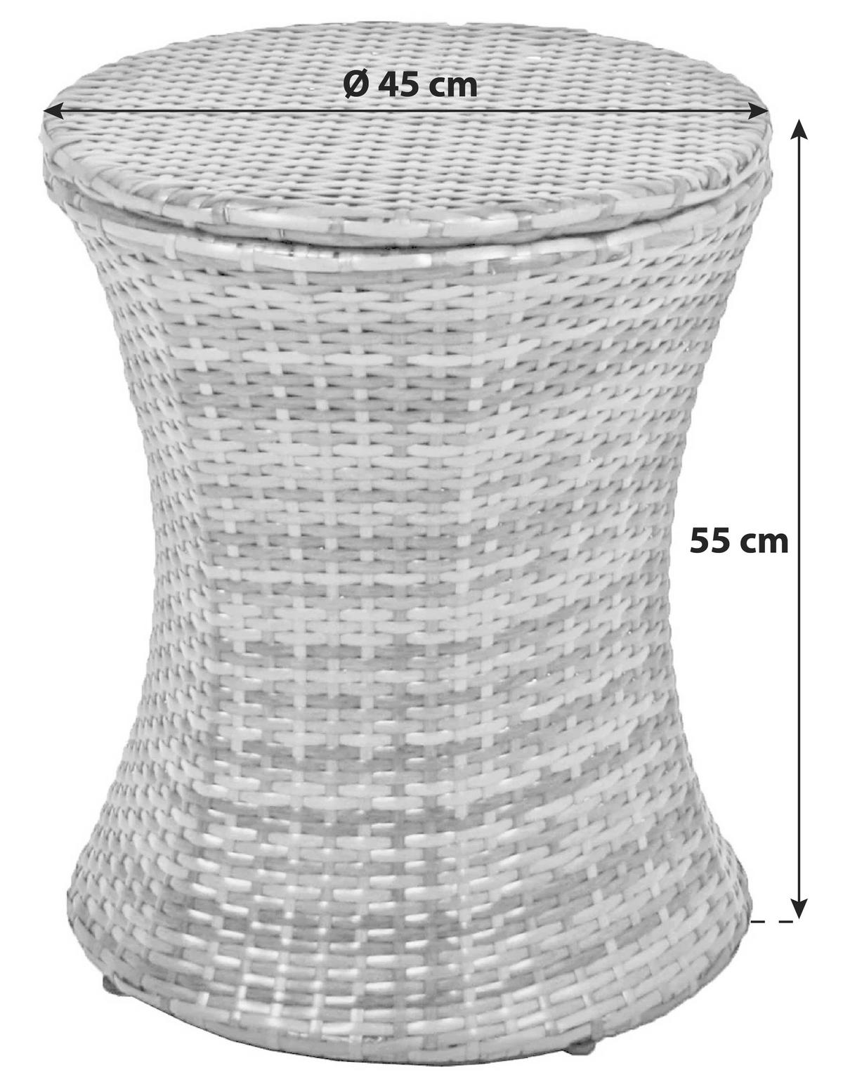 GARTENTISCH Metall, Kunststoff rund  - Dunkelgrau/Schwarz, Basics, Kunststoff/Metall (45/55/45cm) - Gardenson