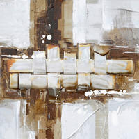 ÖLGEMÄLDE Abstraktes 30/30 cm  - Braun/Weiß, Basics, Holz/Textil (30/30cm) - Monee