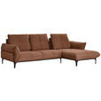 ECKSOFA in Webstoff Orange, Rostfarben  - Rostfarben/Schwarz, Natur, Textil (277/182cm) - Valnatura