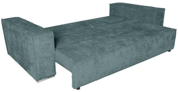 BIGSOFA in Flachgewebe Blau  - Chromfarben/Blau, KONVENTIONELL, Textil/Metall (256/68/122cm) - Carryhome