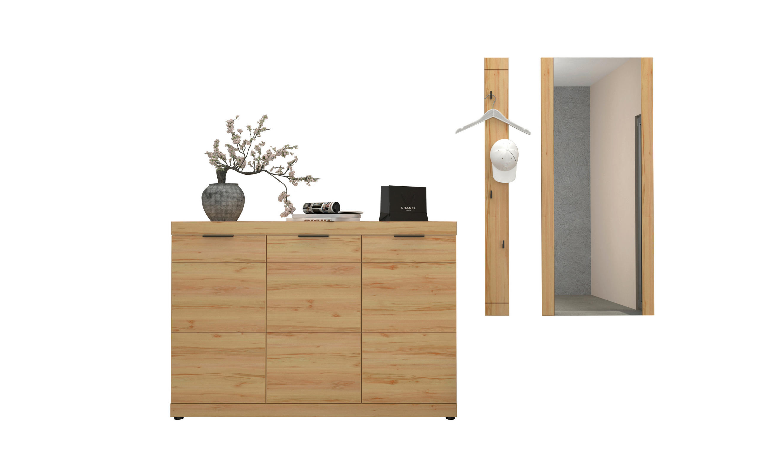 GARDEROBE  in 215/200/40 cm  - Buchefarben, KONVENTIONELL, Glas/Holzwerkstoff (215/200/40cm) - Cantus