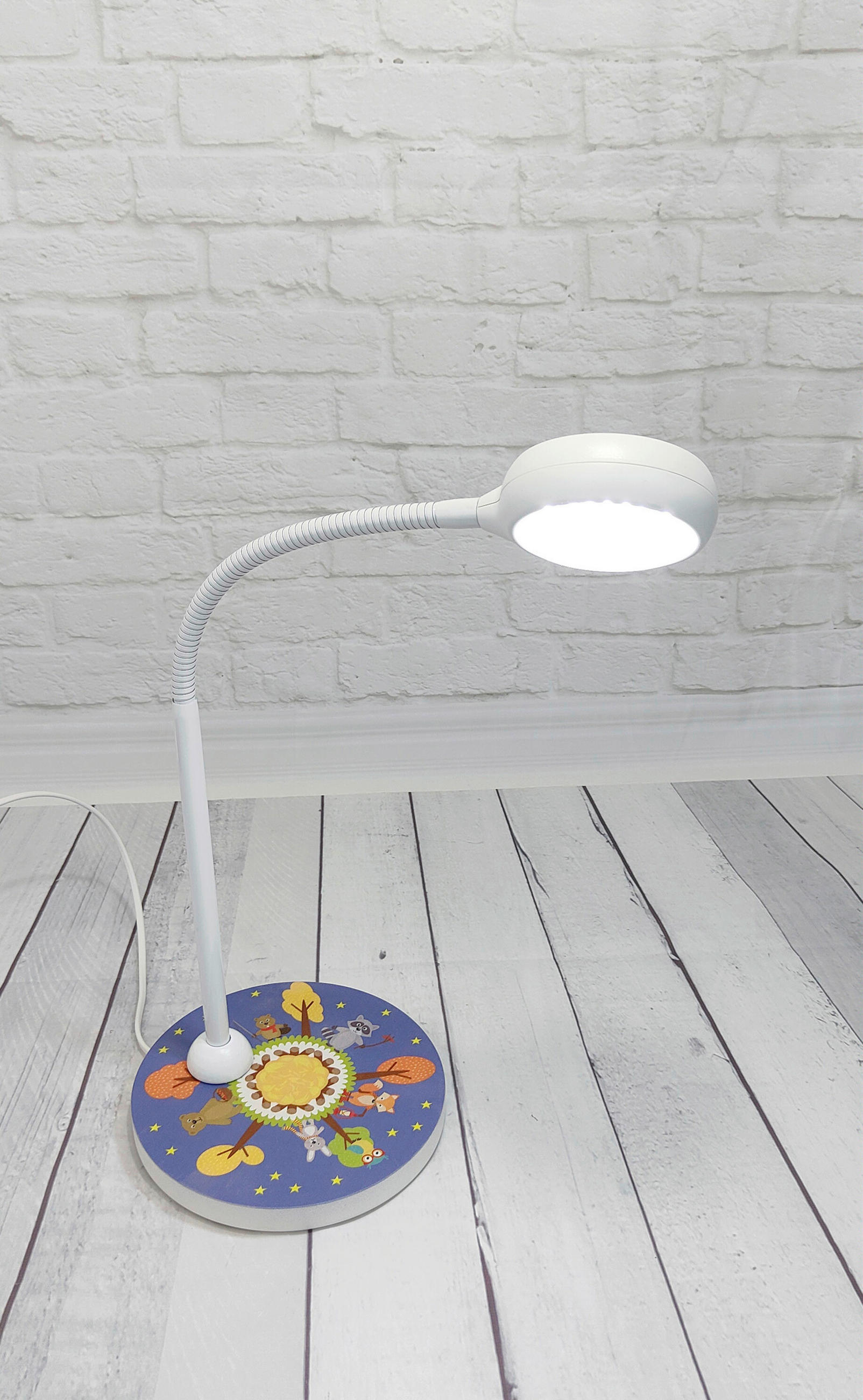 DĚTSKÁ STOLNÍ LAMPIČKA, 20/43/20 cm - bílá/vícebarevná, Basics, kov/kompozitní dřevo (20/43/20cm)