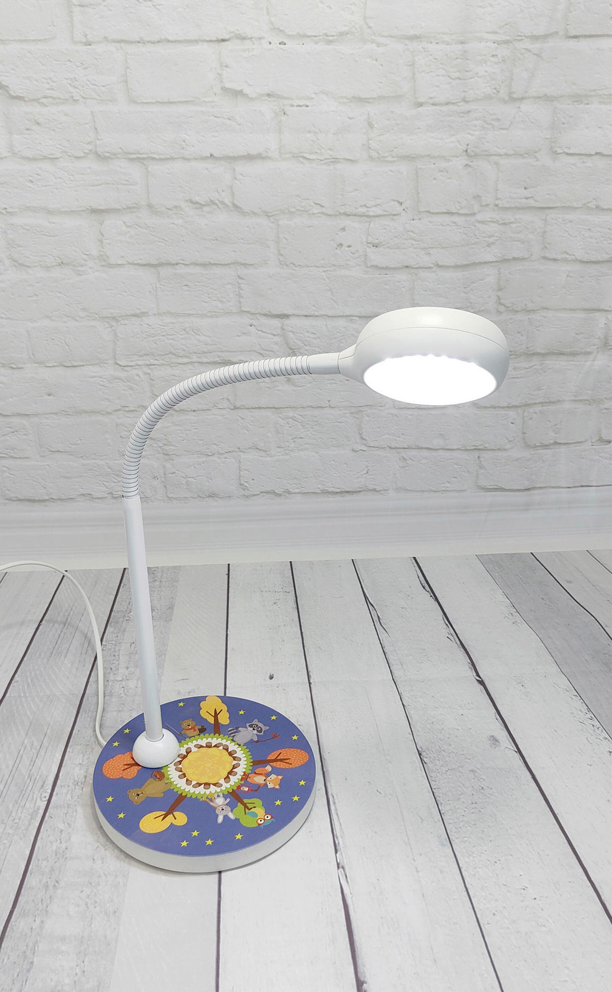 DĚTSKÁ STOLNÍ LAMPIČKA, 20/43/20 cm - bílá/vícebarevná, Basics, kov/kompozitní dřevo (20/43/20cm)