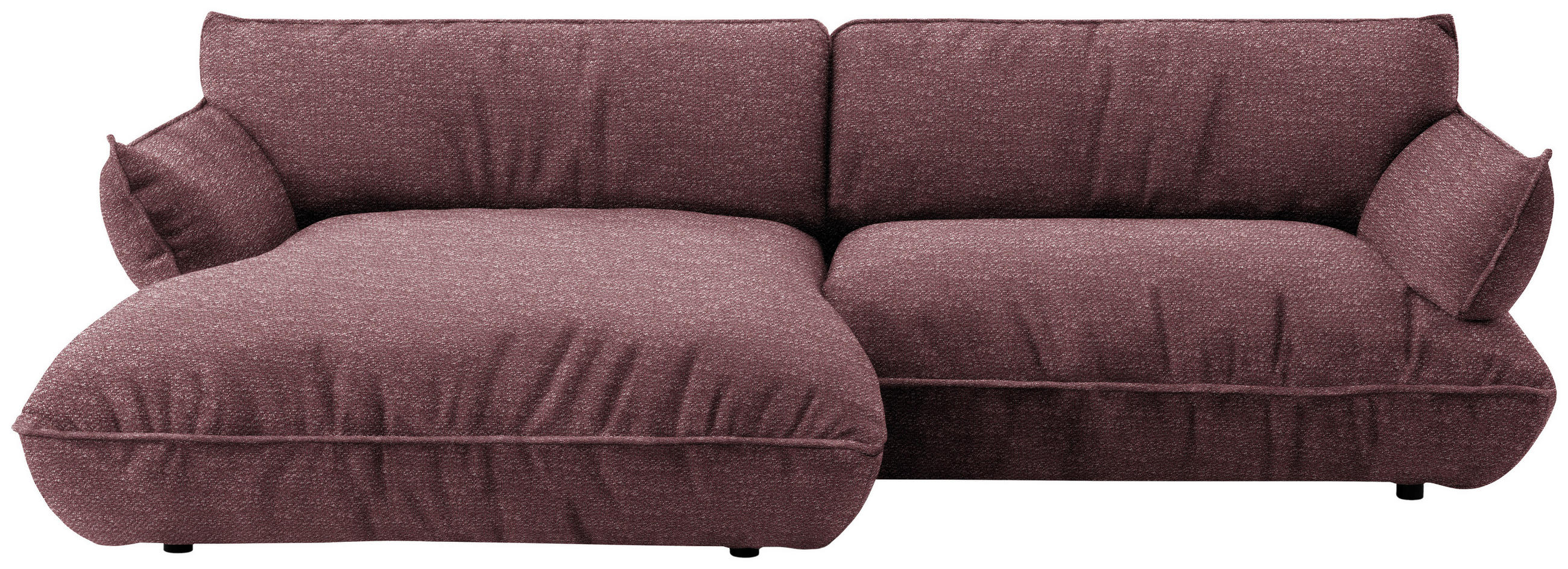 ECKSOFA  in Flachgewebe Beere  185/264 cm  - Beere/Schwarz, Design, Kunststoff/Textil (185/264cm) - Belluti