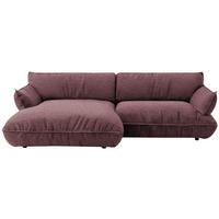ECKSOFA  in Flachgewebe Beere  185/264 cm  - Beere/Schwarz, Design, Kunststoff/Textil (185/264cm) - Belluti