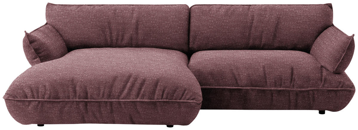 ECKSOFA  in Flachgewebe Beere  185/264 cm  - Beere/Schwarz, Design, Kunststoff/Textil (185/264cm) - Belluti