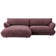 ECKSOFA  in Flachgewebe Beere  185/264 cm  - Beere/Schwarz, Design, Kunststoff/Textil (185/264cm) - Belluti