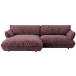 ECKSOFA  in Flachgewebe Beere  185/264 cm  - Beere/Schwarz, Design, Kunststoff/Textil (185/264cm) - Belluti
