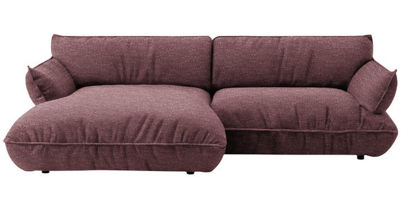ECKSOFA  in Flachgewebe Beere  185/264 cm  - Beere/Schwarz, Design, Kunststoff/Textil (185/264cm) - Belluti