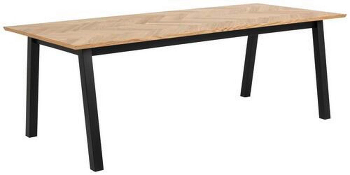 ESSTISCH in Holz, Holzwerkstoff 220/95/75 cm  - Eichefarben/Schwarz, Design, Holz/Holzwerkstoff (220/95/75cm) - Livetastic