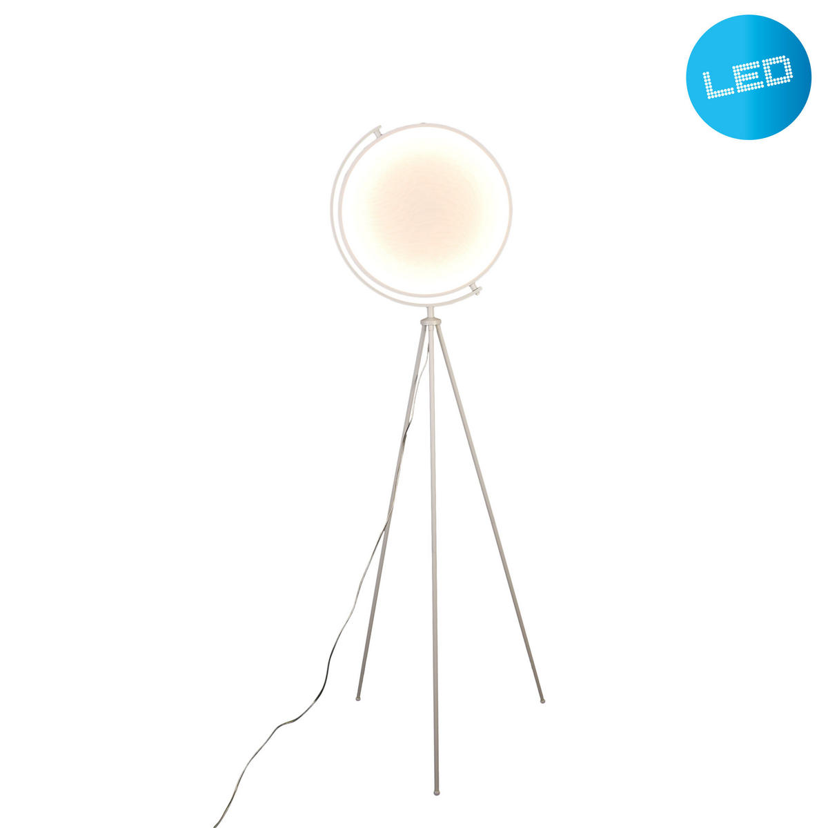LED-STEHLEUCHTE 41/156 cm    - Weiß, Design, Kunststoff/Textil (41/156cm) - Näve