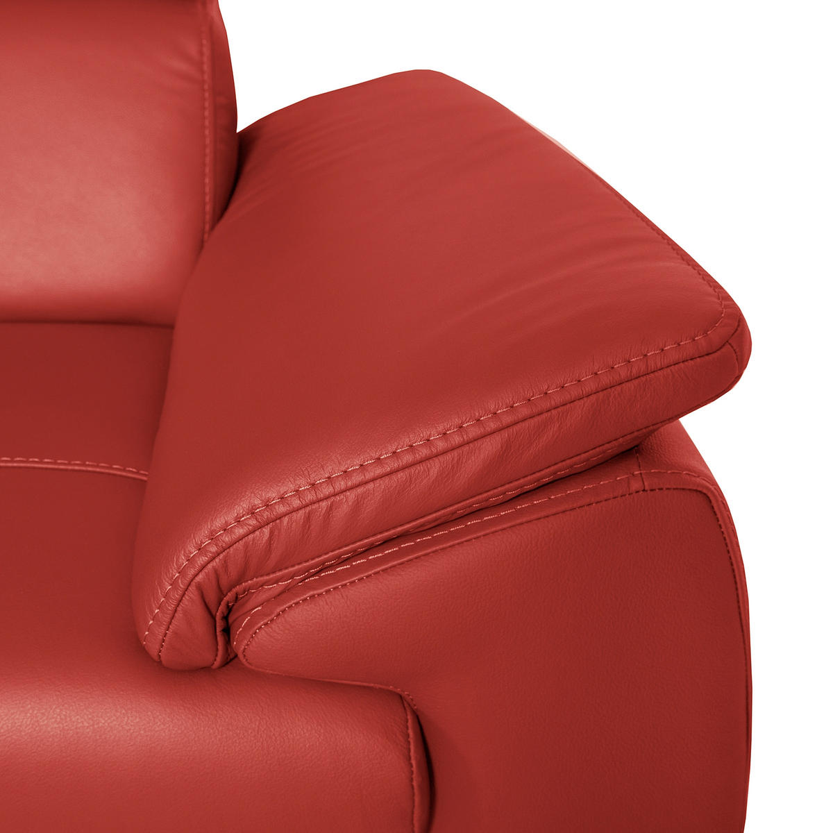ECKSOFA  in Echtleder Rot  - Rot/Schwarz, Design, Leder/Holz (265/265cm) - Livetastic