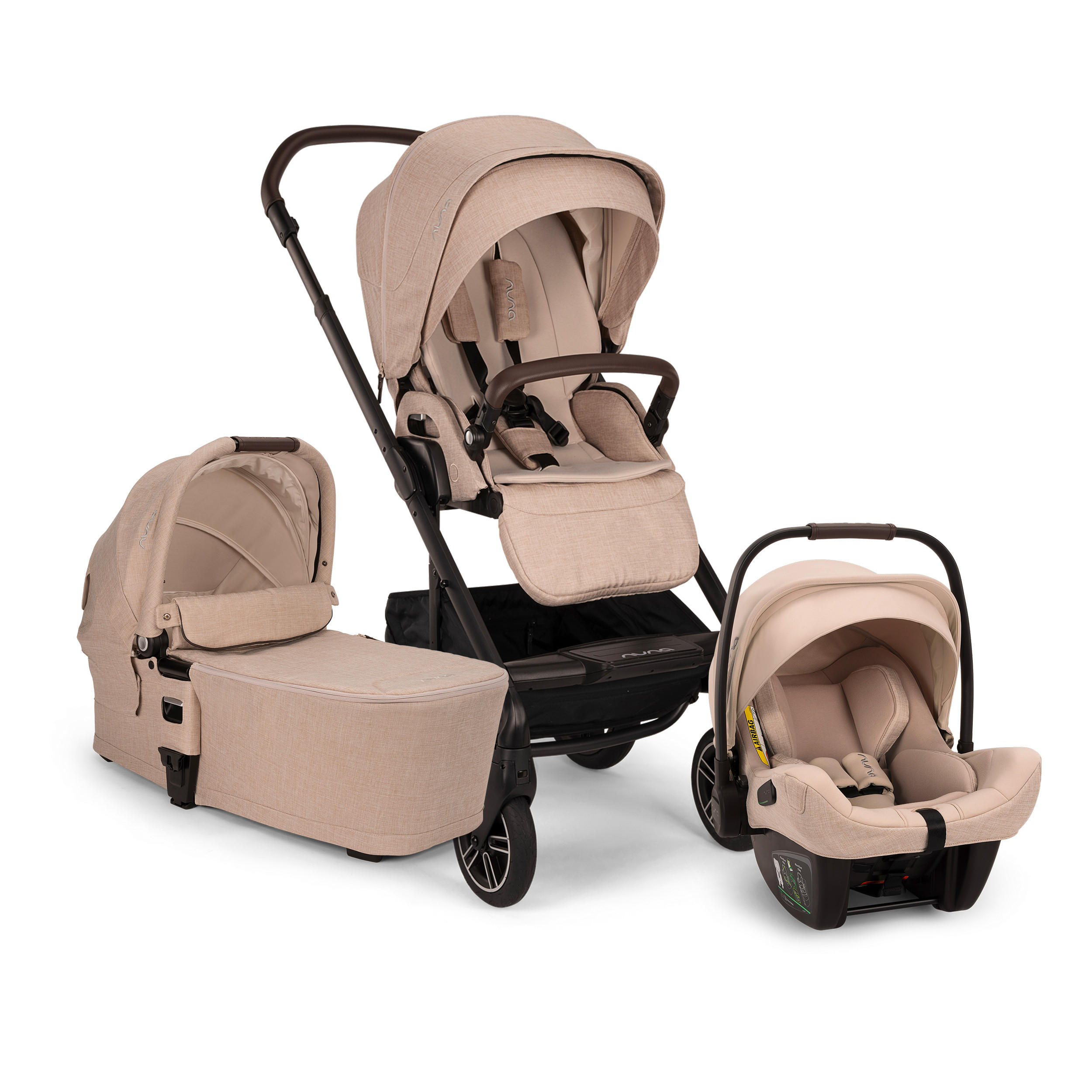 KINDERWAGENSET  MIXX NEXT  BISCOTTI  - Beige/Schwarz, Basics, Kunststoff/Textil (60/110/82cm) - Nuna
