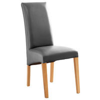 STUHL  Beinauswahl, Stoffauswahl Lederlook  Grau, Buchefarben  - Buchefarben/Grau, KONVENTIONELL, Holz/Textil (47/102/57cm) - Carryhome