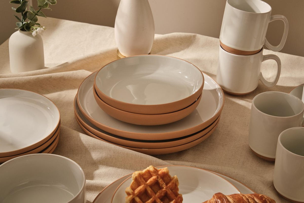 KOMBISERVICE Braun, Weiß Terra Nova 20-teilig 4 Personen  - Braun/Weiß, Trend, Keramik - Novel