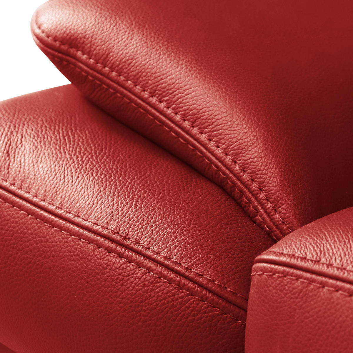 ECKSOFA Lederlook Echtleder Rot  - Rot/Schwarz, Design, Leder/Textil (264/211cm) - Livetastic