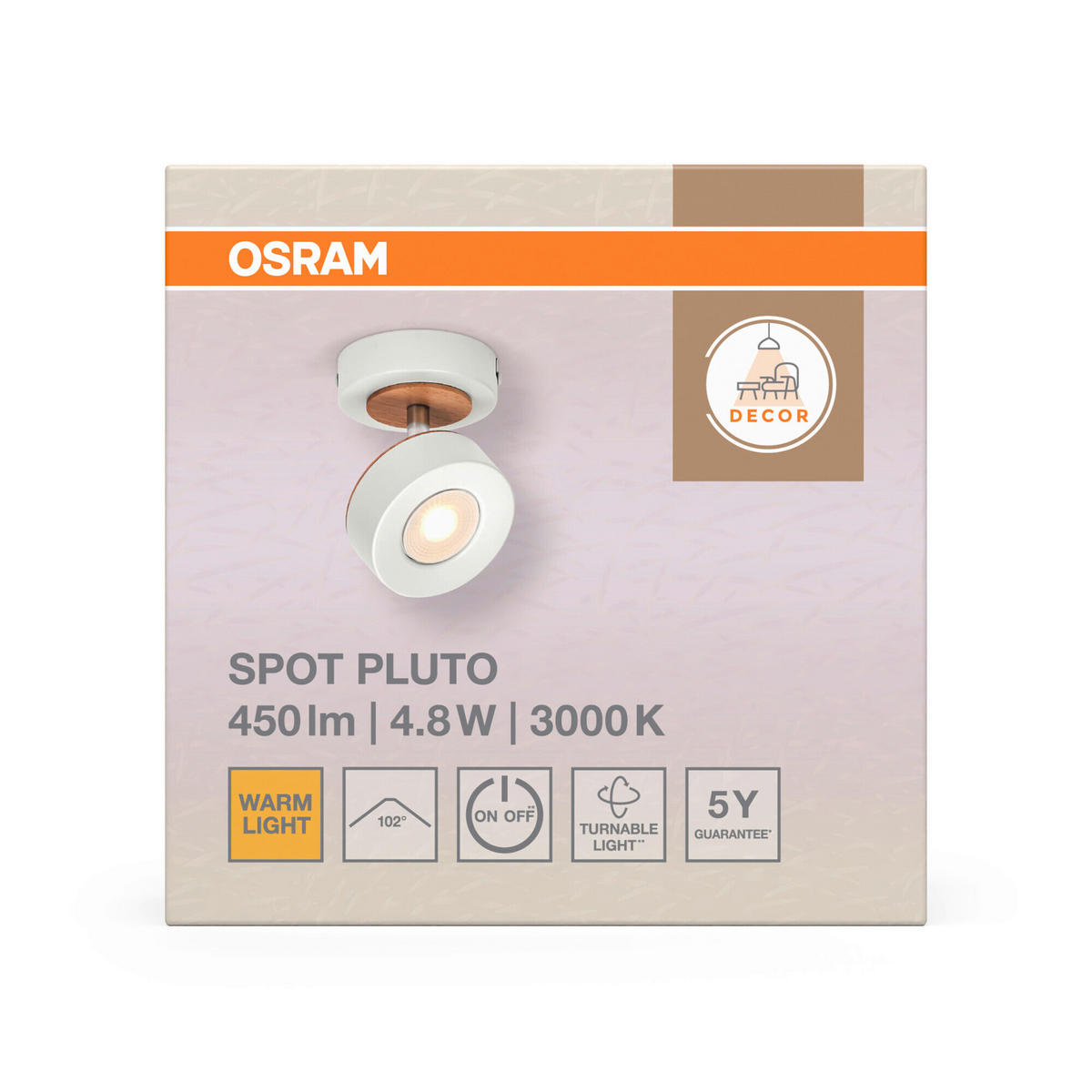 LED-STRAHLER 9/12,2/9 cm   - Weiß, Design, Holz/Kunststoff (9/12,2/9cm) - Osram