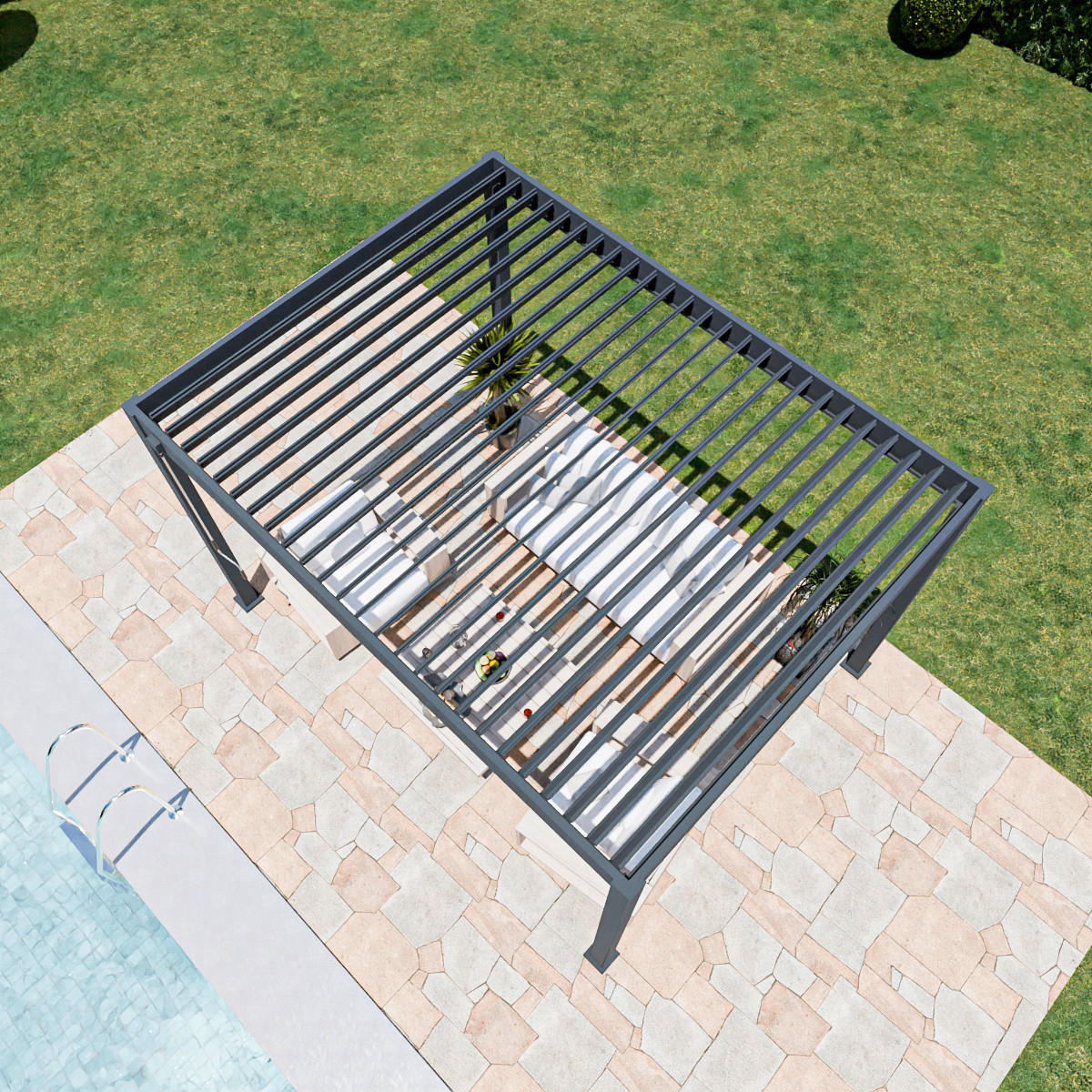 PERGOLA 300/400/255 cm   - Graphitfarben, Basics, Metall (300/400/255cm) - Gardenson